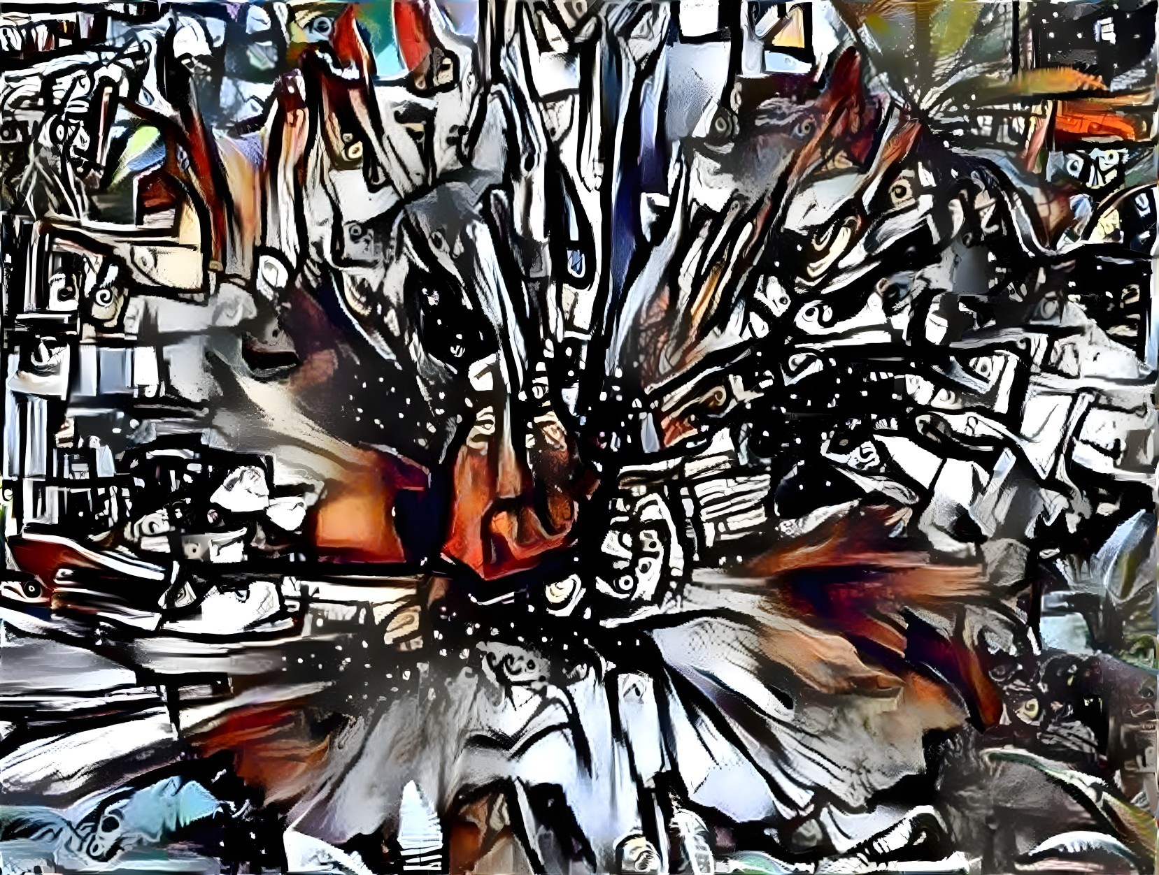 Abstract Explosion of Shapes and Colors in Art