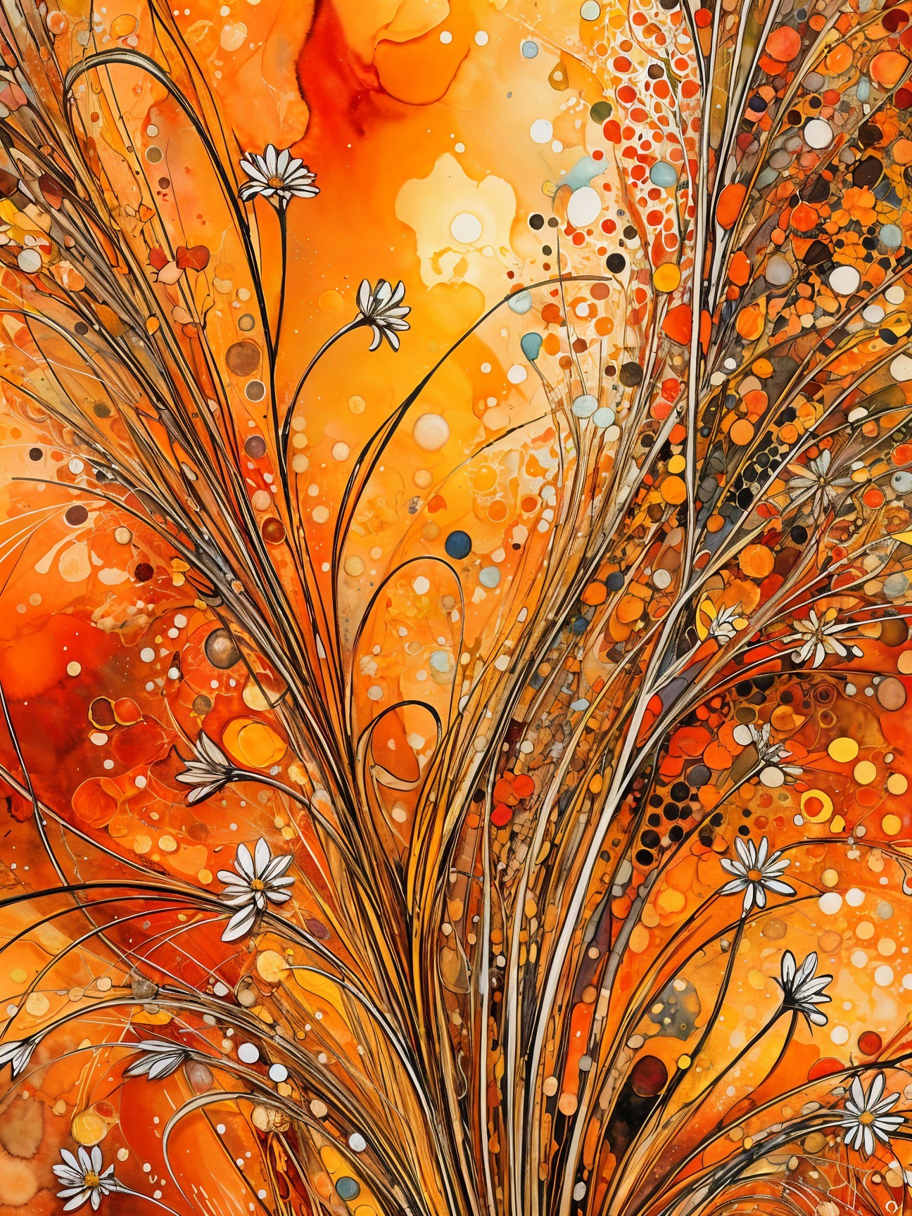 Vibrant Abstract Design with Orange and Yellow Hues