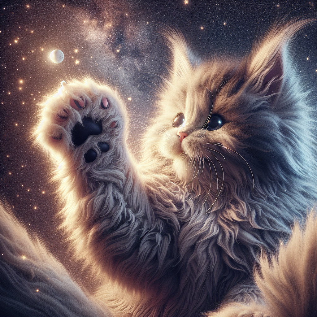 Fluffy Cosmic Cat Interacting with Stars and Galaxies