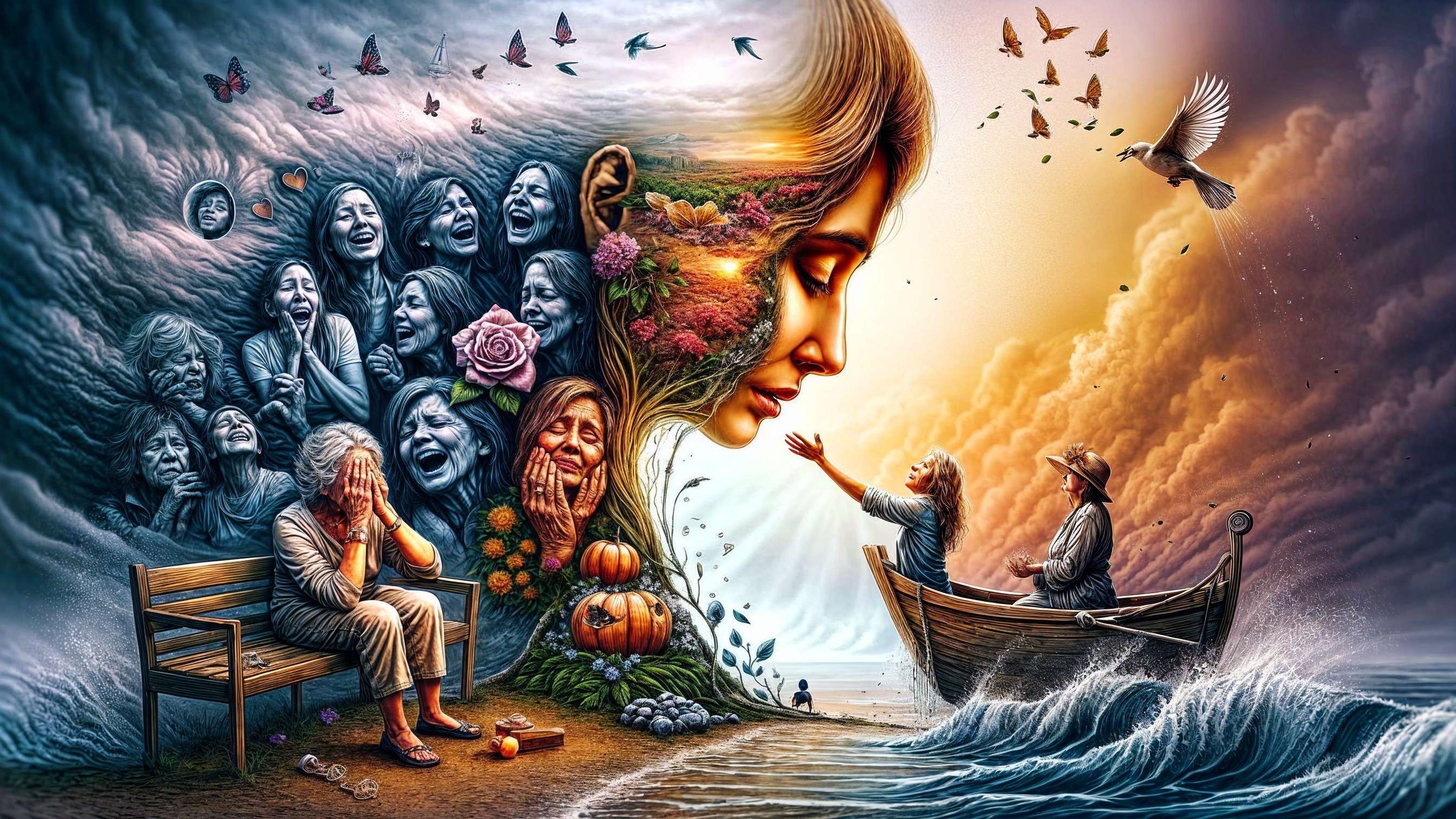 Artwork Depicting Emotions Through Nature Elements