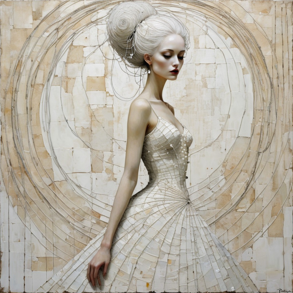 Elegant Portrait of a Slender Female with Pastel Background