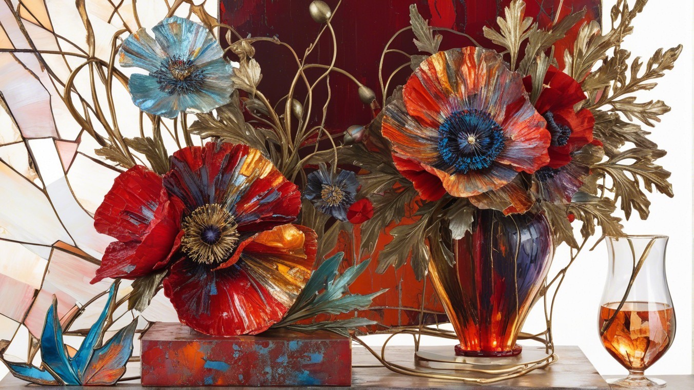 Handcrafted Flower Arrangement in Bold Colors