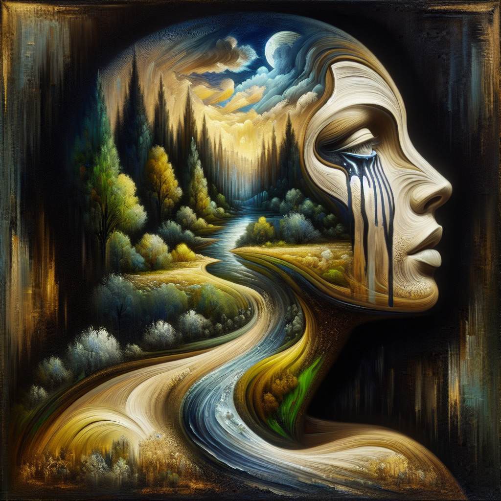 Surreal Portrait of Woman with Nature Elements