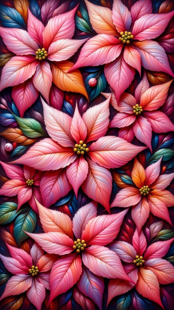 Vibrant Floral Arrangement with Colorful Petals and Foliage