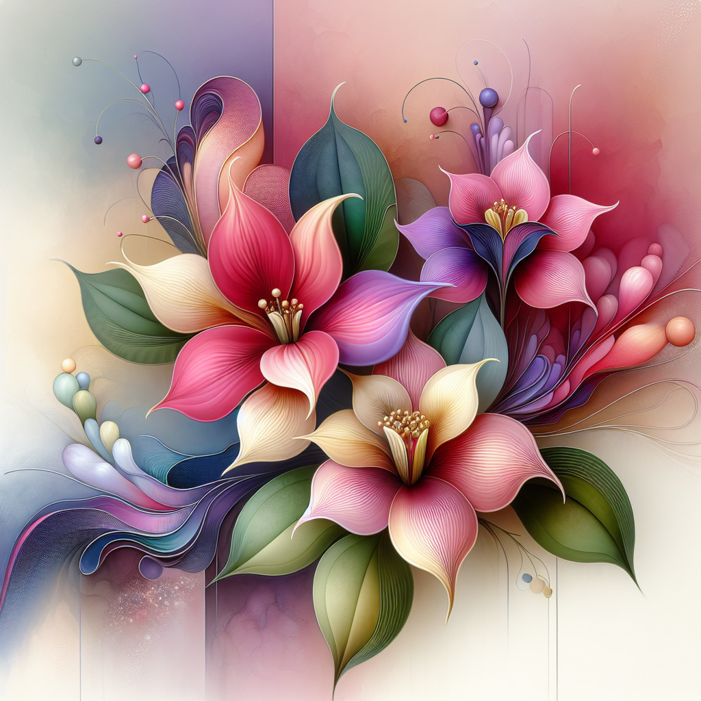 Vibrant Flower Arrangement on Pastel Background