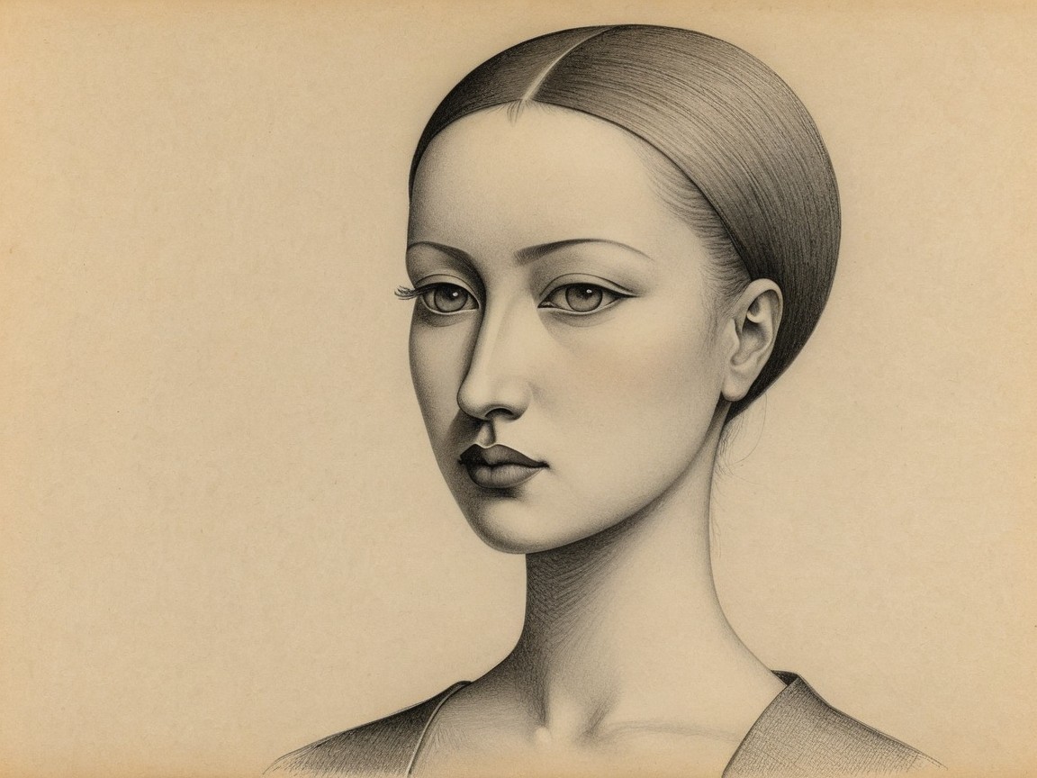 Stylized portrait of a woman with elegant features