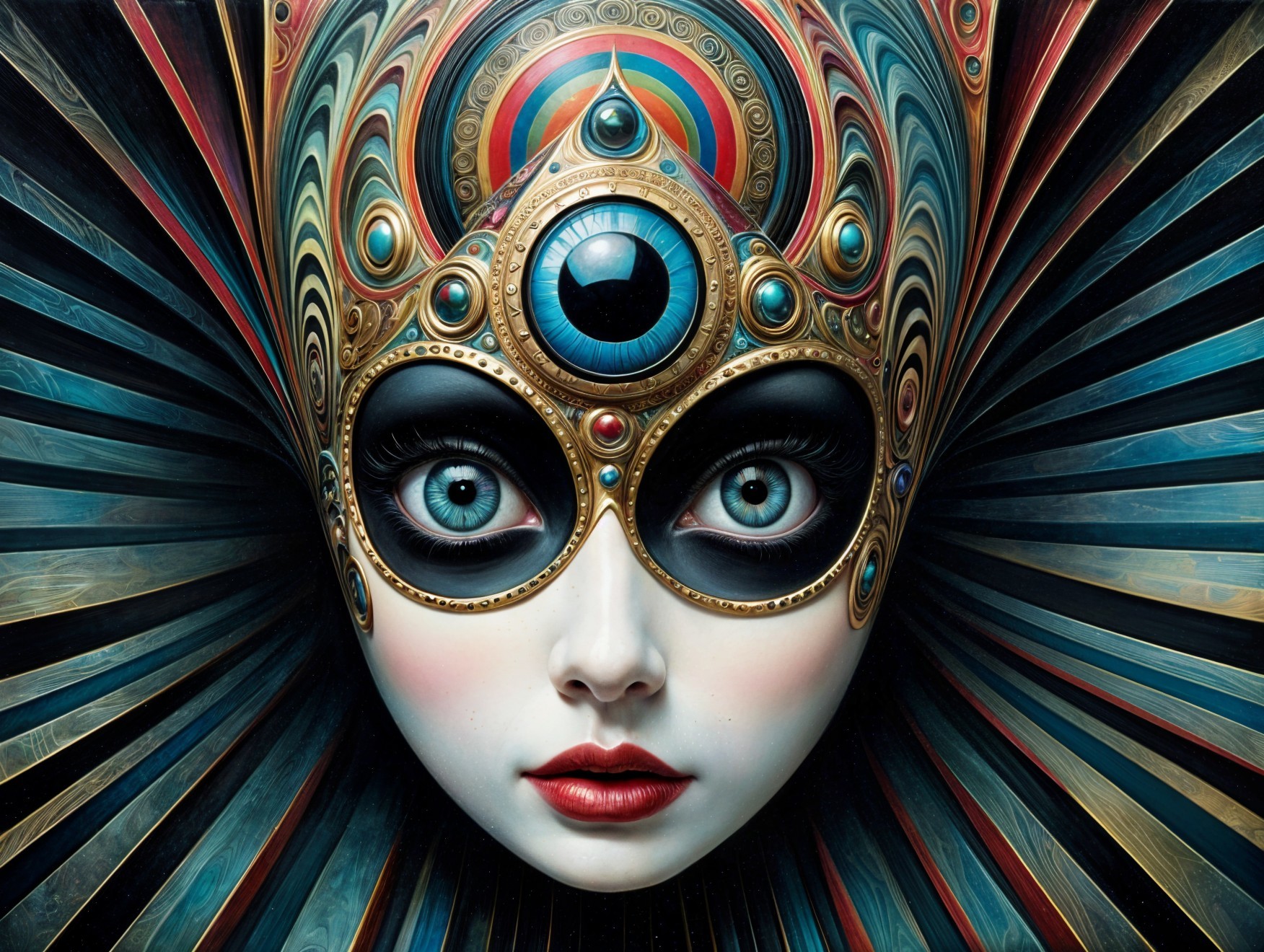 Surreal Portrait of a Woman with Vibrant Colors