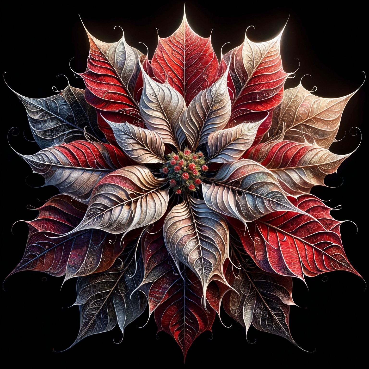 Floral Composition with Vibrant Petals and Symmetry