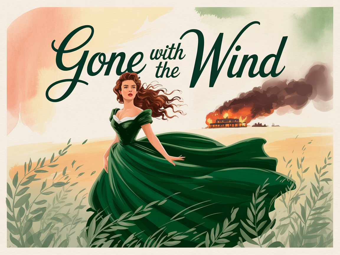 Vibrant Illustration of a Woman in a Green Dress