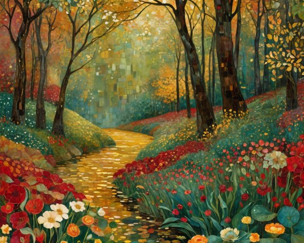 Vibrant Autumn Landscape with Winding River and Foliage