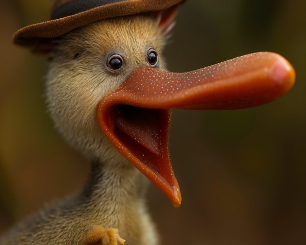 Whimsical Duckling Creature with Playful Features