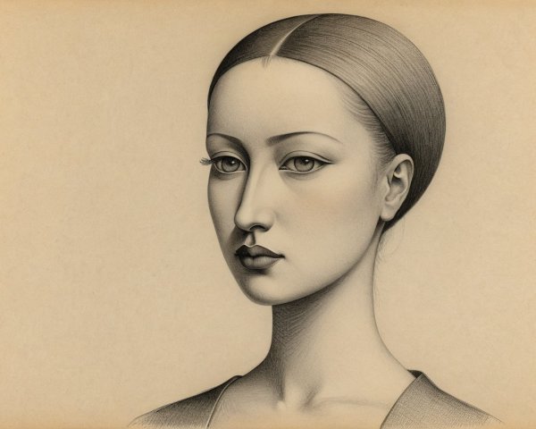 Stylized portrait of a woman with elegant features