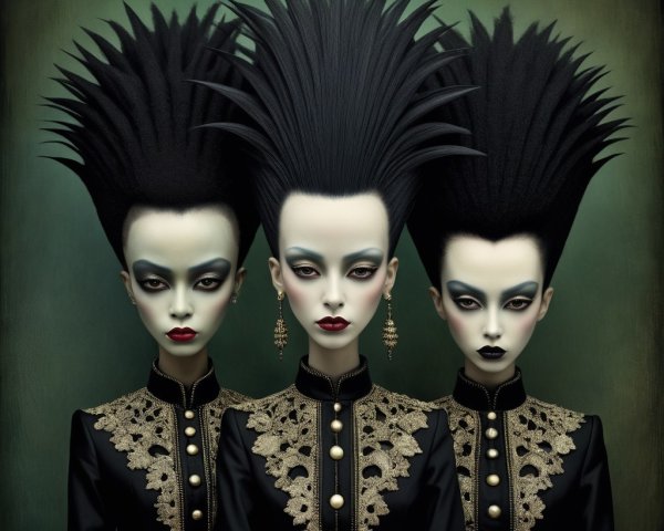Eerily Glamorous Figures in Dramatic Dark Attire