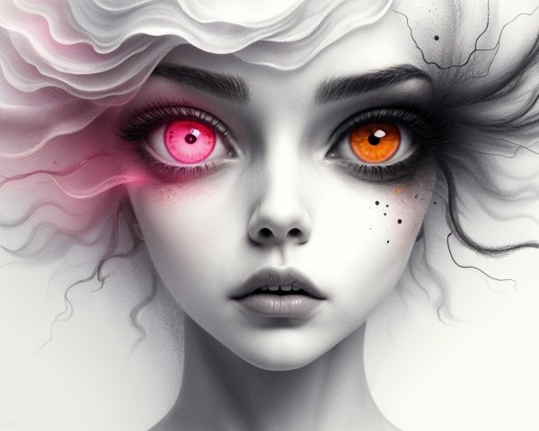 Surreal Portrait of a Young Girl with Ethereal Features