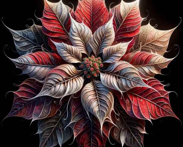 Floral Composition with Vibrant Petals and Symmetry