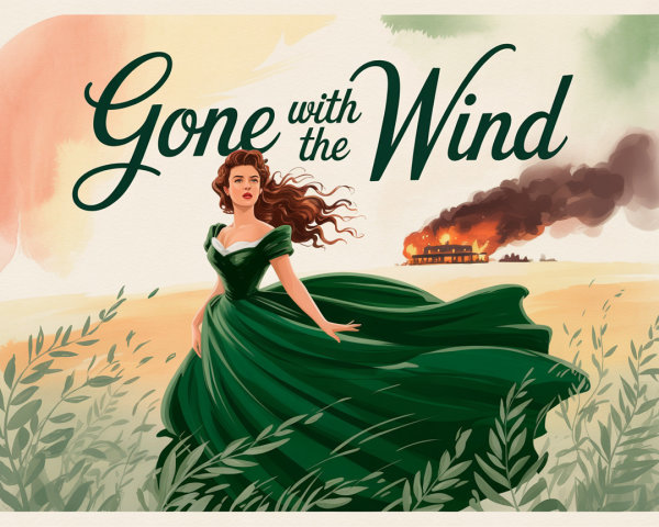 Vibrant Illustration of a Woman in a Green Dress