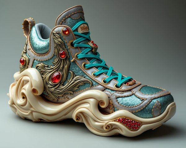 Unique Sneaker Design with Textures and Colors