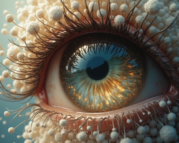 Surreal Close-Up of a Colorful Eye with Textures