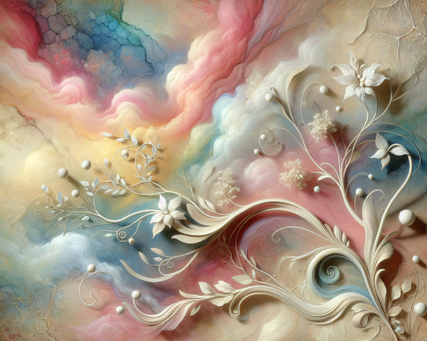Abstract Composition of Swirling Pastel Colors