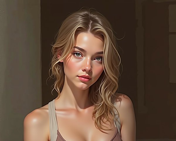 Young woman with blonde hair in serene setting