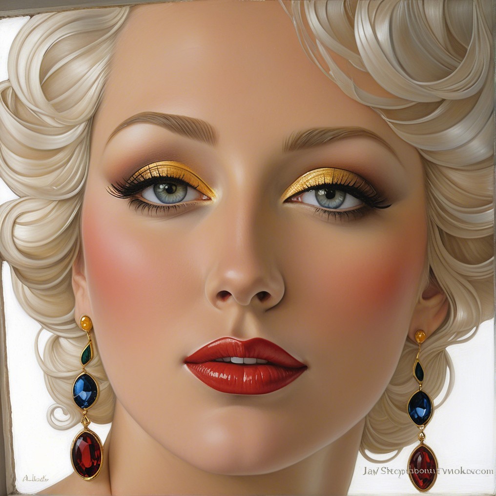 Portrait of a Woman with Glamorous Makeup and Style