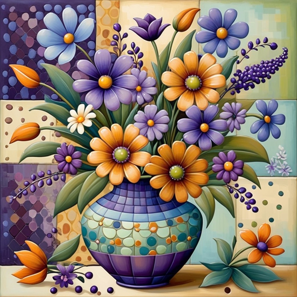 Vibrant Floral Arrangement in Decorative Vase