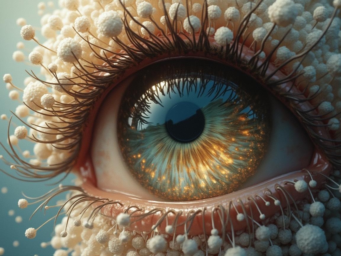 Surreal Close-Up of a Colorful Eye with Textures