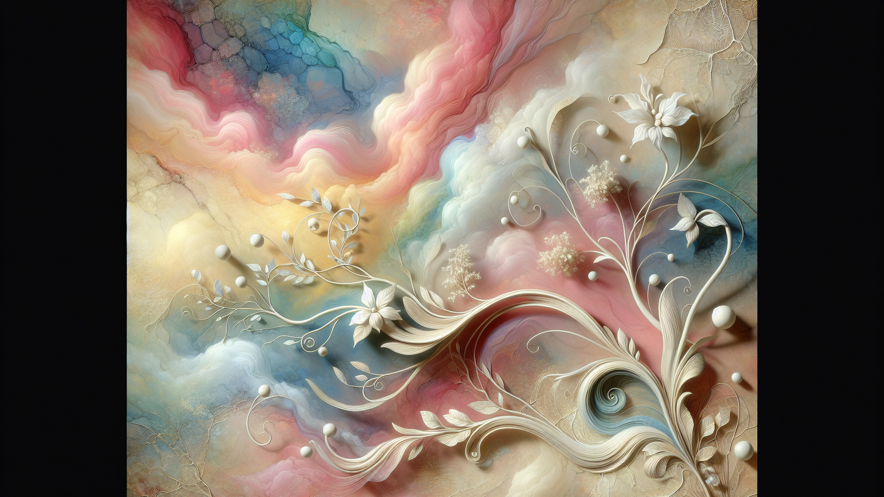Abstract Composition of Swirling Pastel Colors