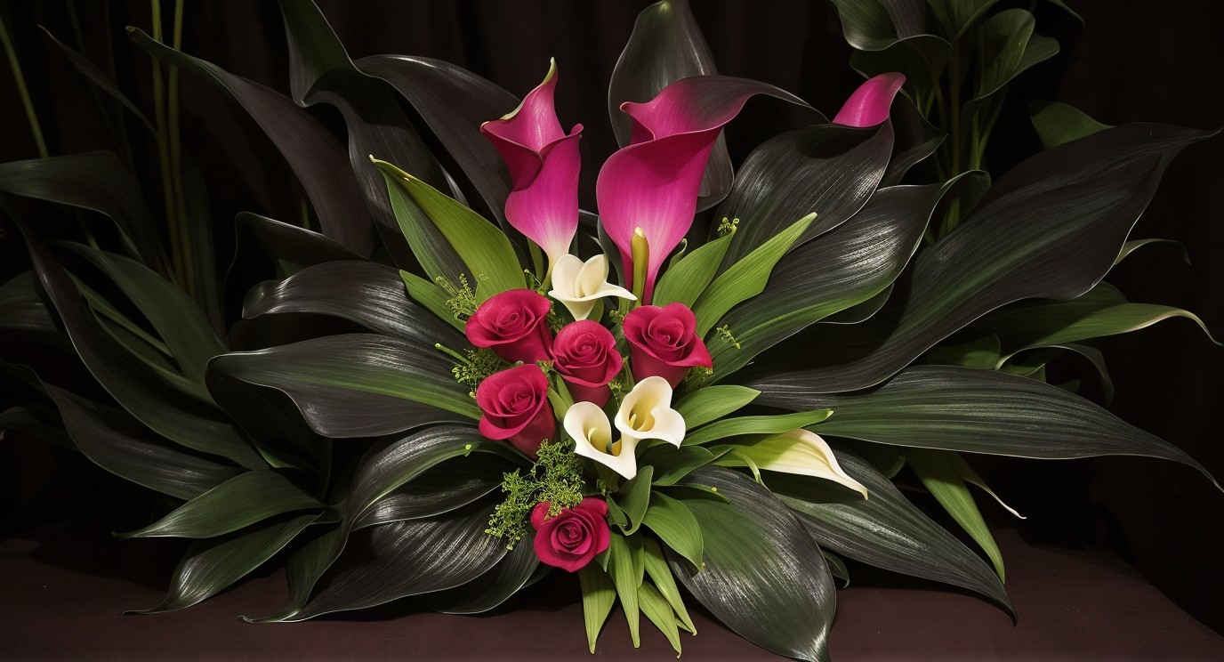 Vibrant Floral Arrangement with Calla and White Lilies