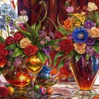 Handcrafted Flower Arrangement in Bold Colors