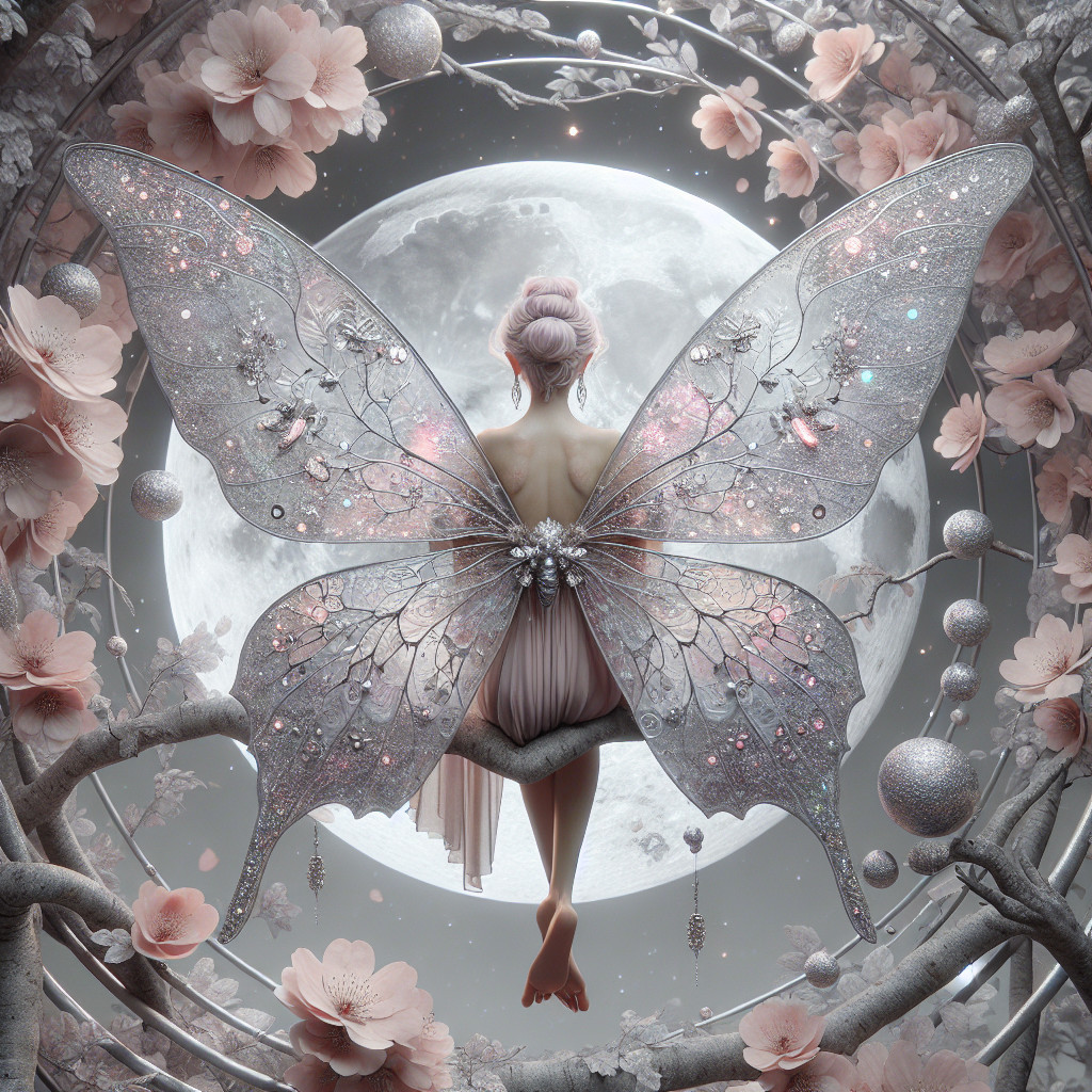 Surreal Scene of a Winged Figure in Dreamscape