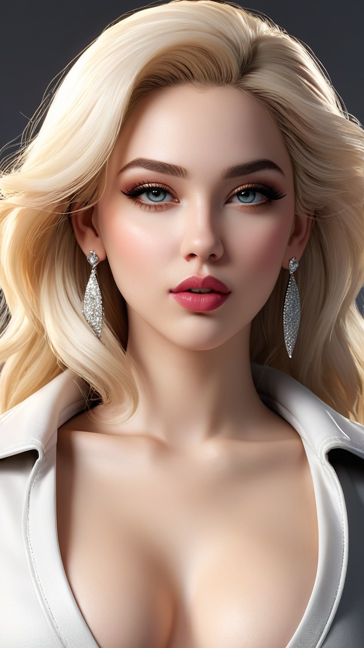 Close-up Portrait of a Young Woman with Blonde Hair
