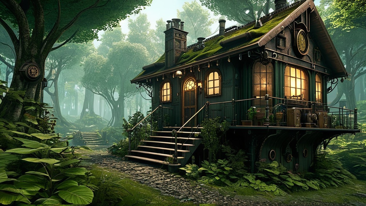 Whimsical Cottage in a Lush Forest Setting