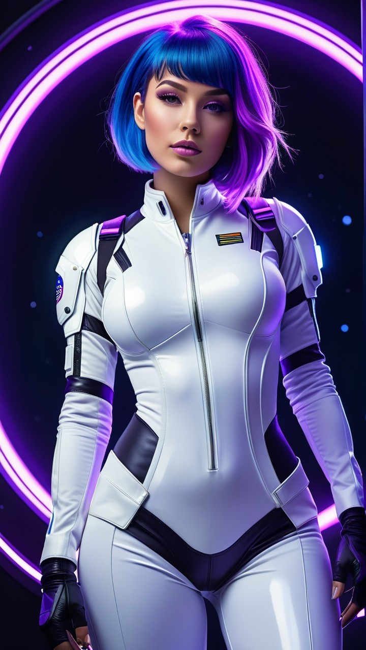 Digital Art Portrait of Woman in Futuristic Jumpsuit