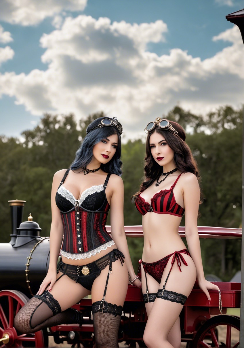 Women in Lingerie by Vintage Steam Locomotive