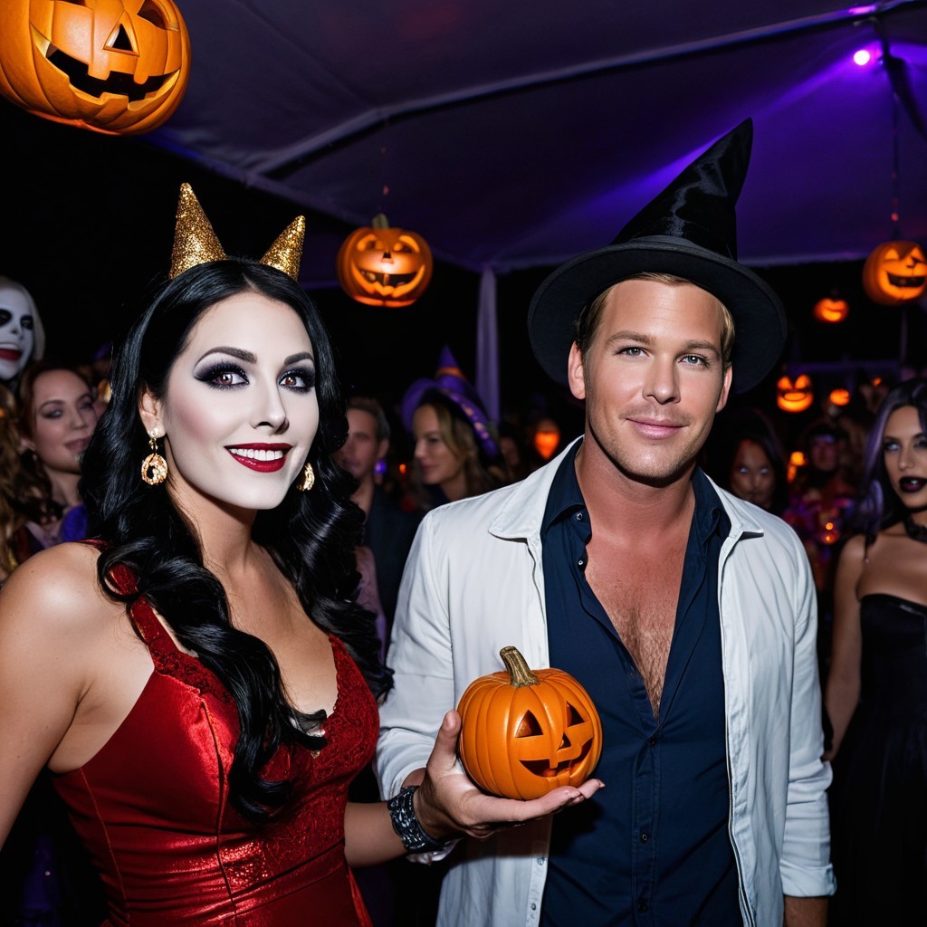 Glamorous Halloween Party with Costumes and Decorations