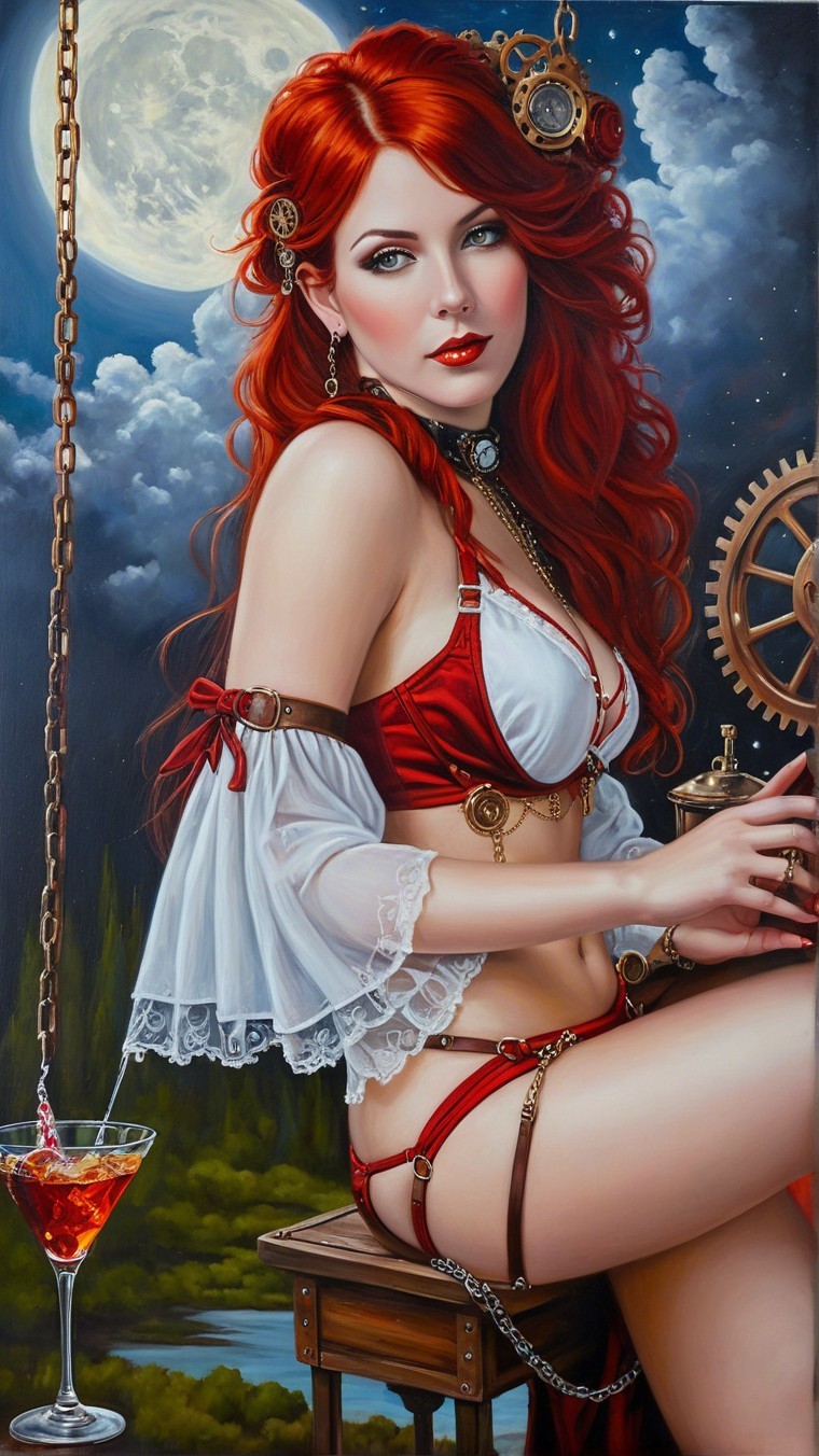 Fantasy Portrait of a Woman in Steampunk Style