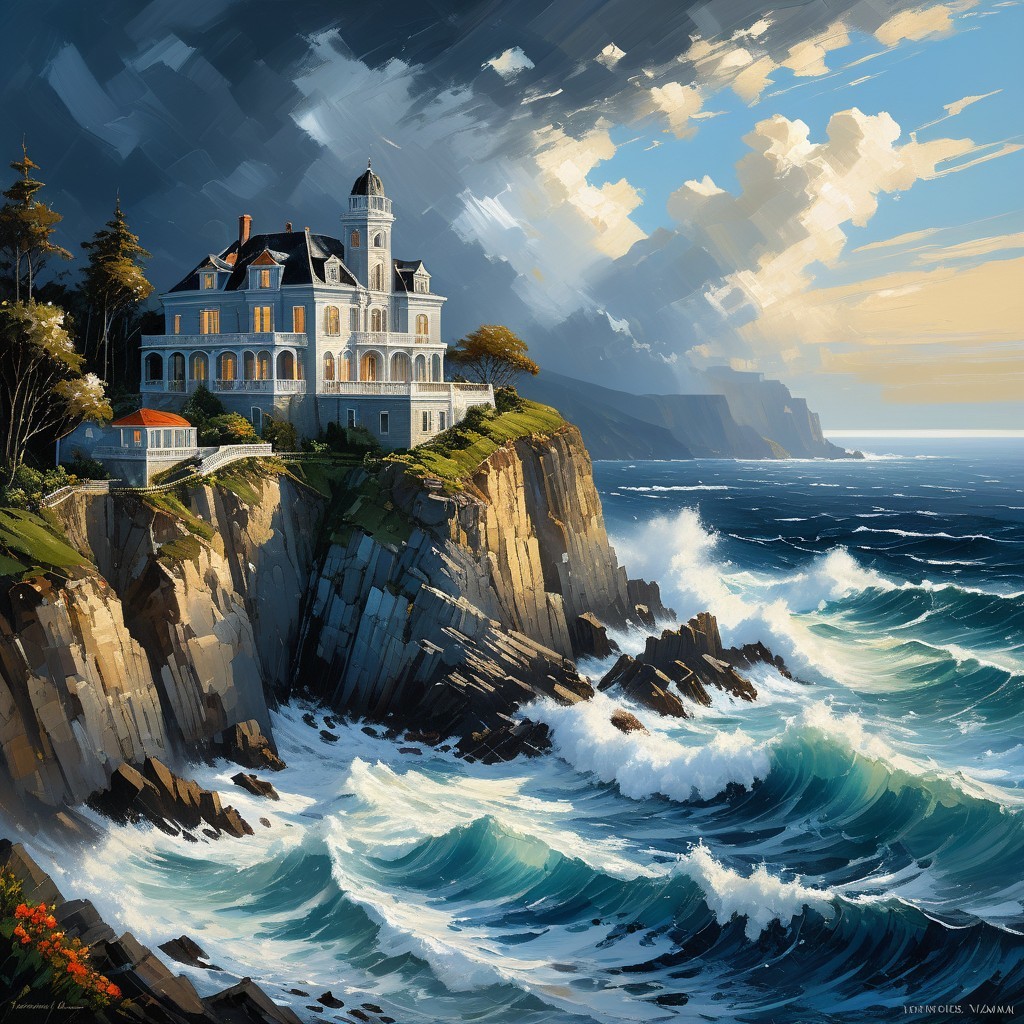 Seaside Mansion on Cliffs with Dramatic Ocean View