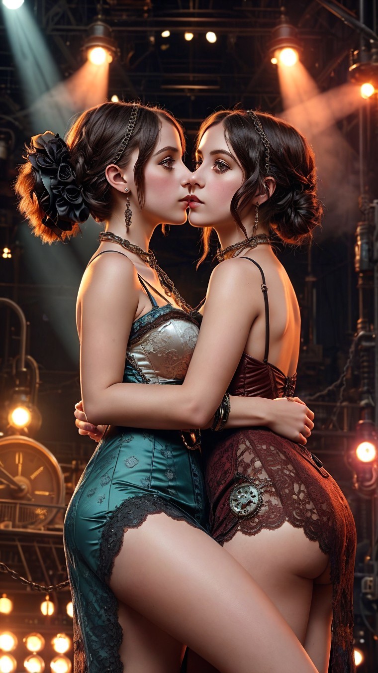 Elegant Women in Steampunk-Inspired Fashion Outfits