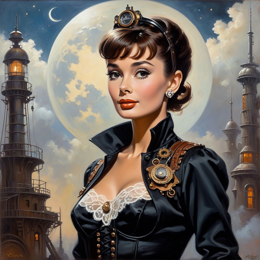 Steampunk Portrait of a Woman with Vintage Charm