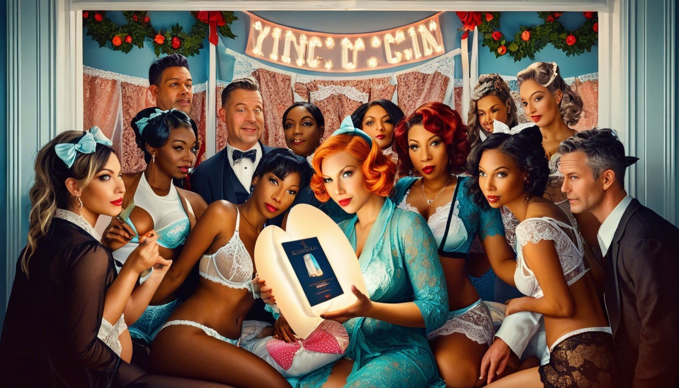 Glamorous Retro Scene with Vintage Lingerie and Celebration