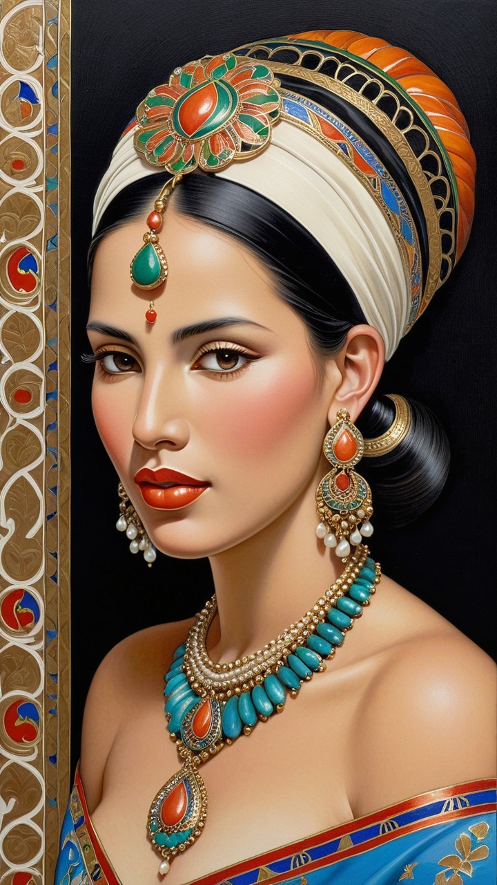Traditional Jewelry and Elegant Attire Displayed