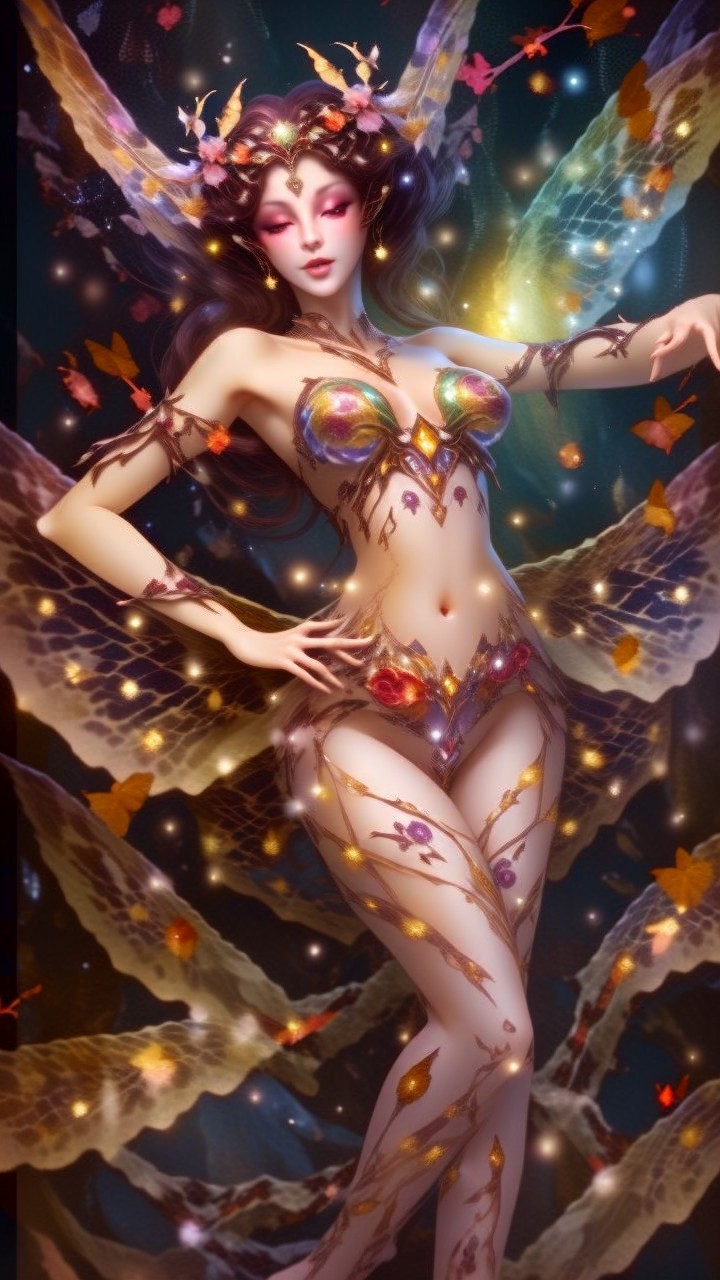 Fairy Figure in Jewel Armor with Intricate Wings