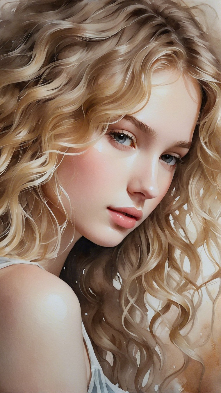 Close-Up Portrait of a Young Woman with Blonde Hair