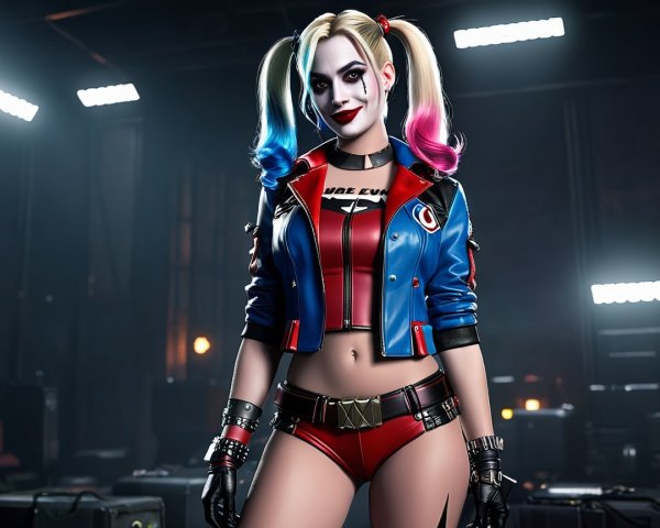 Colorful Comic Book Anti-Heroine Character Design