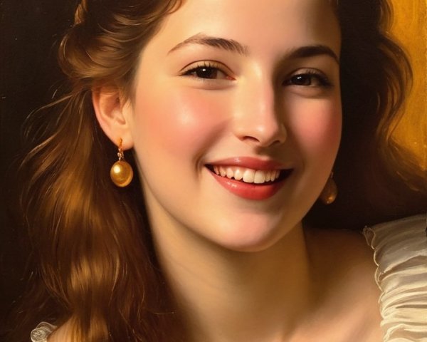 Portrait of a Young Woman in a Detailed Dress