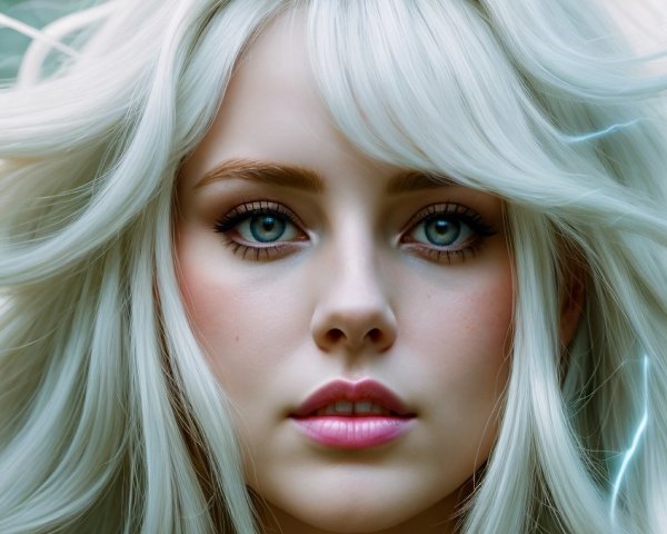 Close-Up Portrait of a Young Woman with Blonde Hair