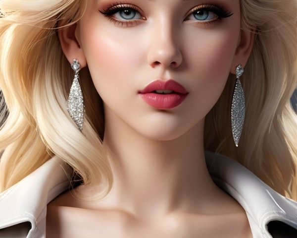 Close-up Portrait of a Young Woman with Blonde Hair
