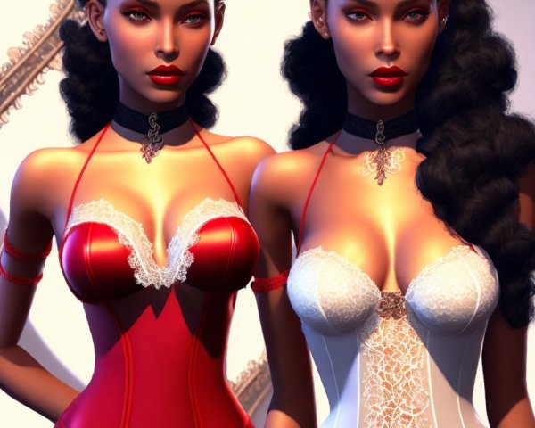Elegantly Dressed Dolls in Luxurious Lingerie Display