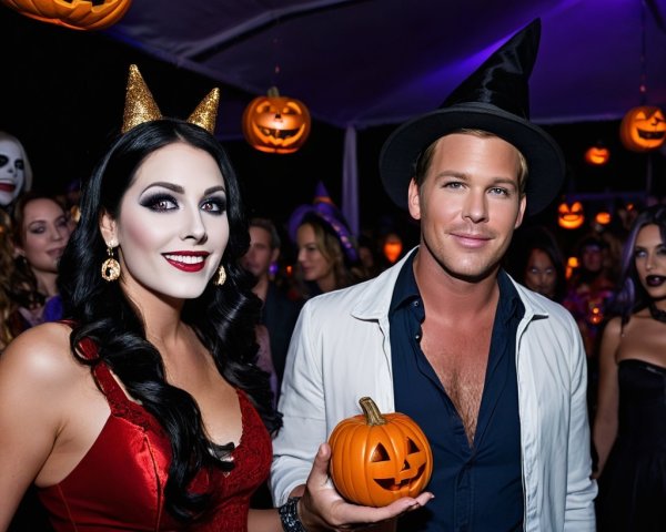 Glamorous Halloween Party with Costumes and Decorations
